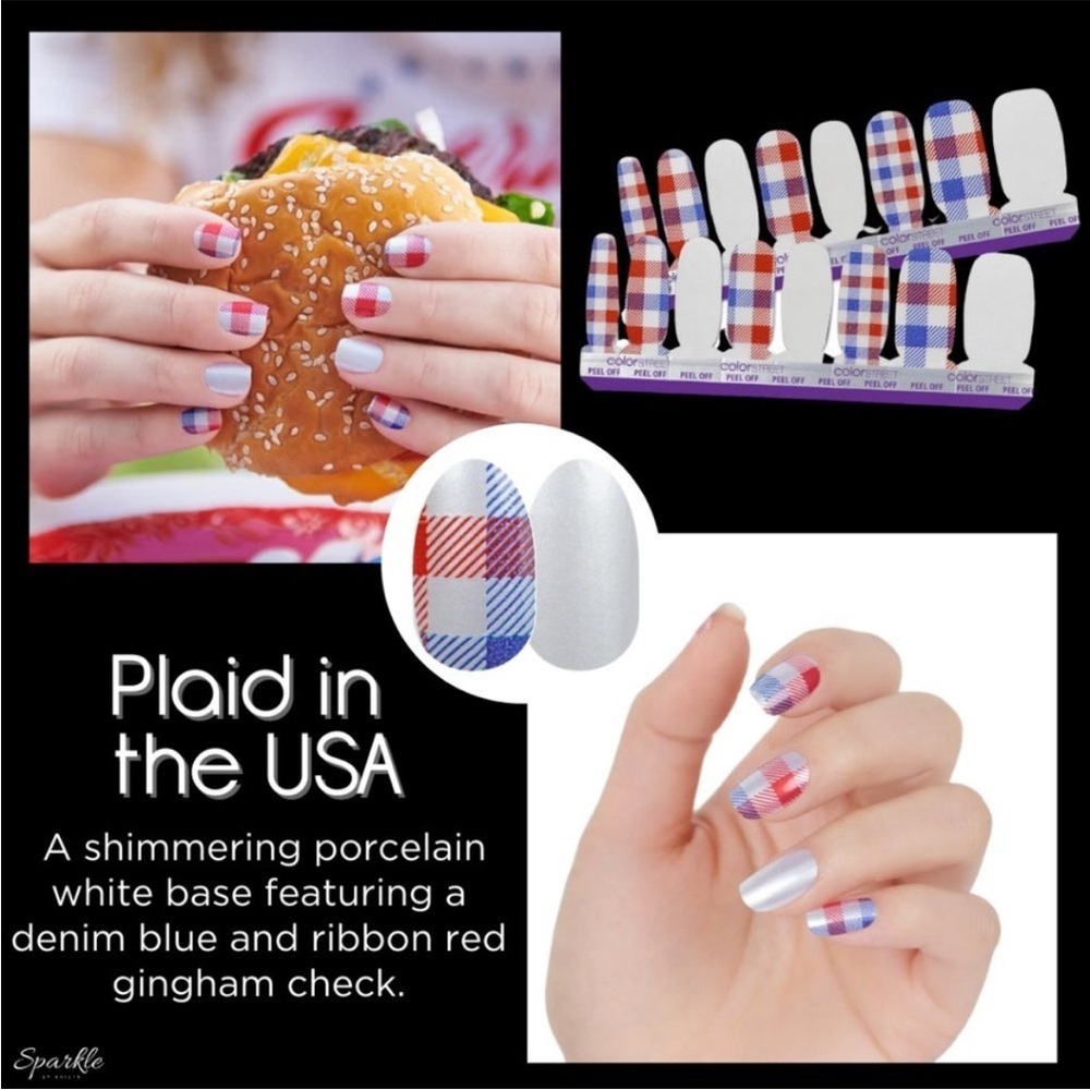 Color Street Plaid In The USA Nail Polish Strips